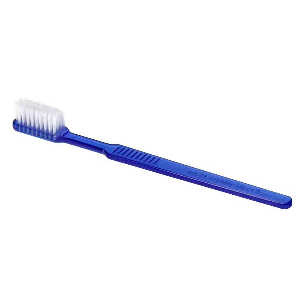 Dental PS Einmalzahnbürste ohne Zahnpasta, Farbe blau, 15 x 2,6 cm, Med-Comfort