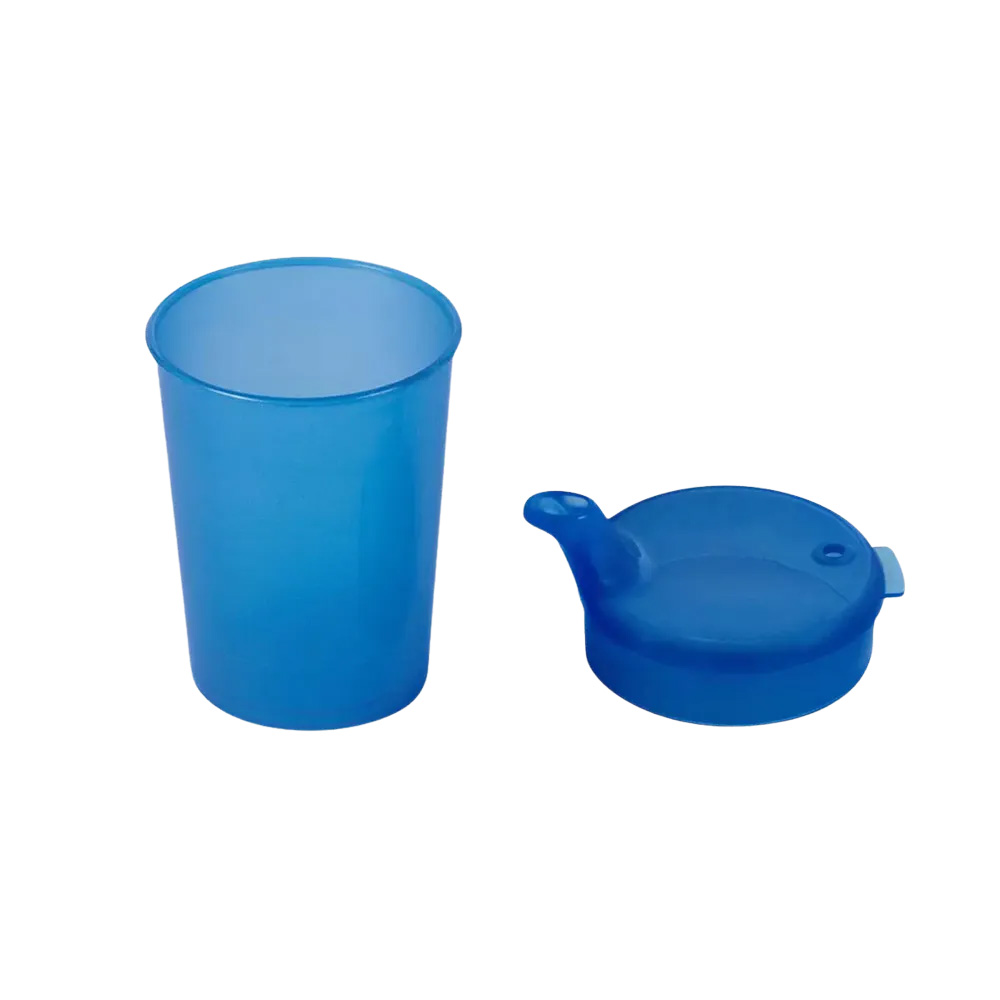 PP Schnabelbecher Oberteil und Unterteil SET, blau, 50x 250 ml Unterteil, 50x Oberteil 12x10