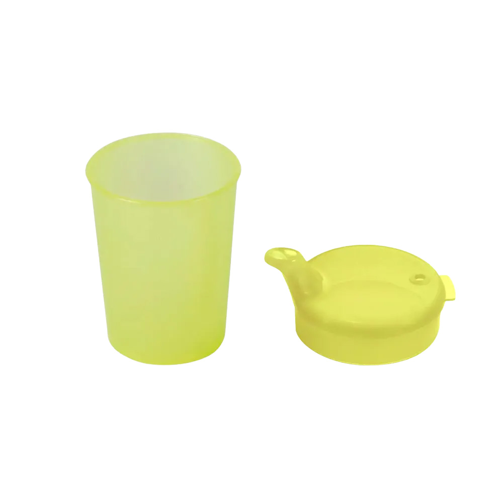 PP Schnabelbecher Oberteil und Unterteil SET, gelb, 50x 250 ml Unterteil, 50x Oberteil 12x10