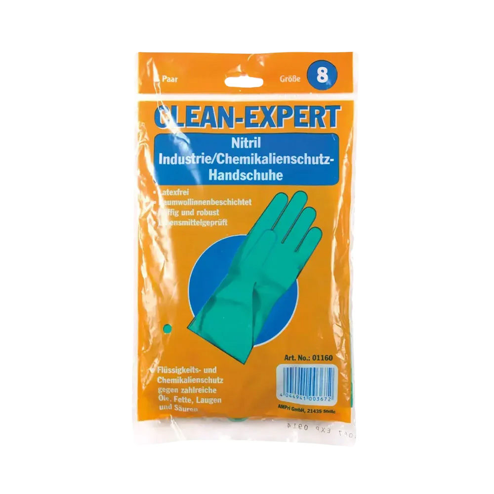 Chemikalienschutzhandschuhe Nitril, grün, Größe XL, Chemikalienschutz Typ A, Clean-Expert