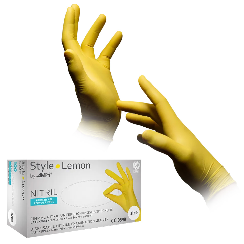 Nitrilhandschuhe, gelb, Größe S, puderfrei, Style Lemon by Med-Comfort