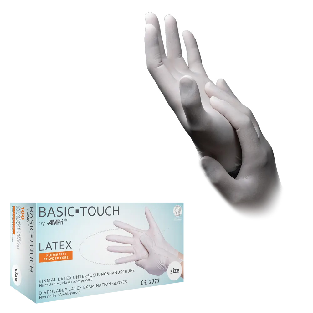 Latexhandschuhe, weiß, Größe S, puderfrei, Basic-Touch