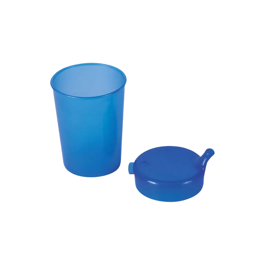 PP Schnabelbecher Oberteil und Unterteil SET, blau, 50x 250 ml Unterteil, 25x Unterteil 4x4